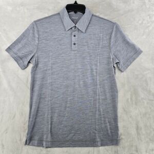 Proof 72-Hour Merino‎ Polo Men XS Gray Short Sleeve Snap Neck Classic Fit Shirt